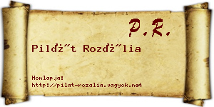 Pilát Rozália névjegykártya